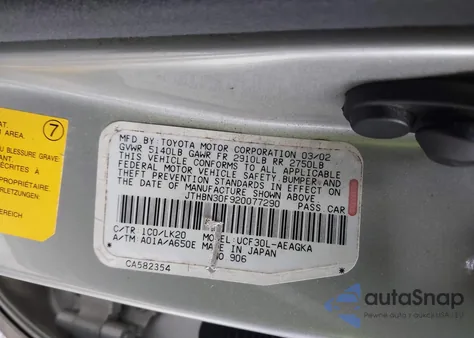 2002 Lexus Ls 430 z USA, uszkodzony, nr VIN JTHBN30F920077290